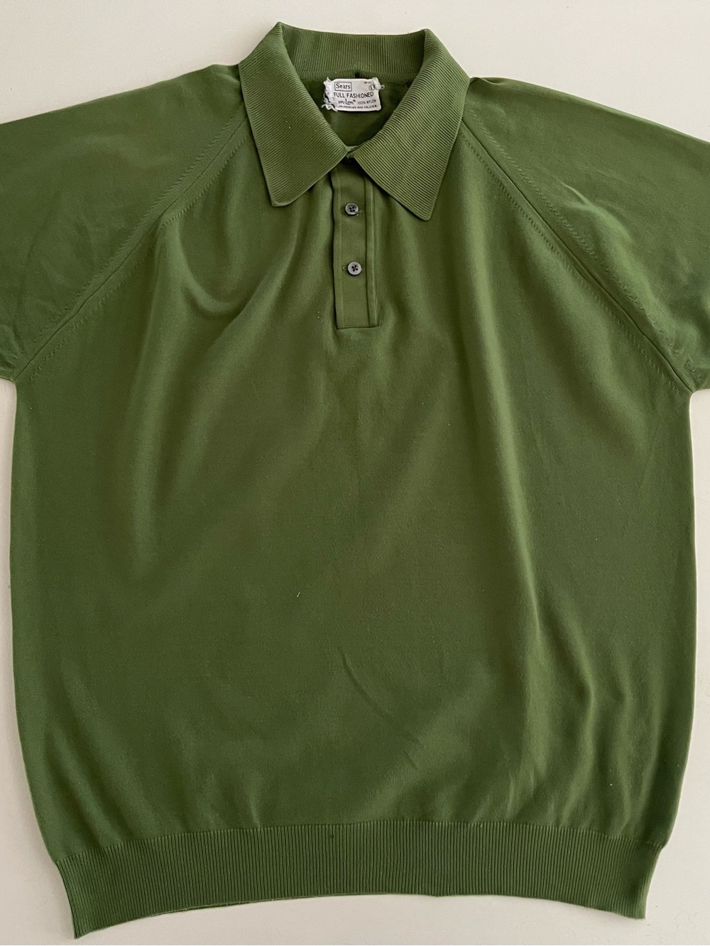VintageSears Olive Green Men's Polo Shirt